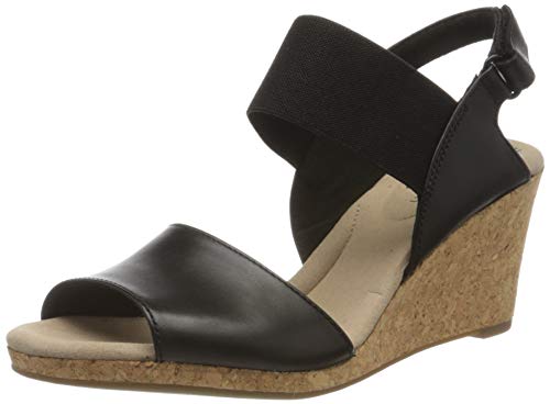 Clarks Lafley Lily, Sandalias de Talón Abierto Mujer, Negro (Black Black), 38.5 EU