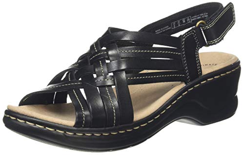 Clarks Lexi Carmen, Sandalias de Talón Abierto, Negro (Black Leather Black Leather), 35.5 EU