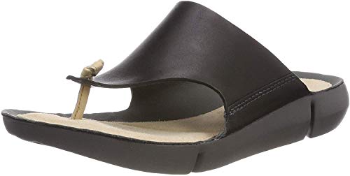 Clarks Tri Carmen, Zapatillas Mujer, Negro (Black Leather-), 39.5 EU