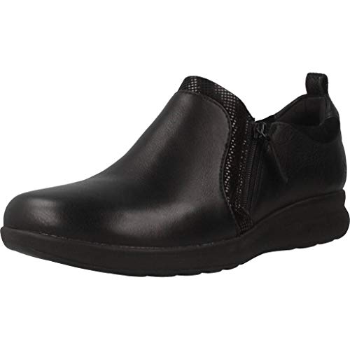 Clarks Un Adorn Zip, Mocasines, Negro (Black Combi-), 40 EU