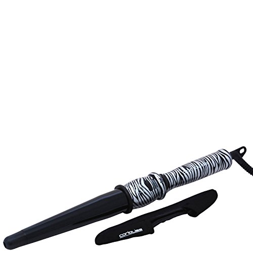 Corioliss Glamour Wand Platinum Zebra - Pinza rizadora (temperatura máxima de 190ºC), estampado de cebra