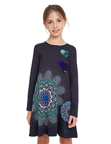 Desigual Dress Pera Vestido, Azul (NAVY 5000), 4 años para Niñas