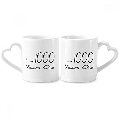 DIYthinker soy 1.000 años de antigüedad cerámica Amante Copas Regalo del corazón manija 12 oz Edad longevidad Pareja de café