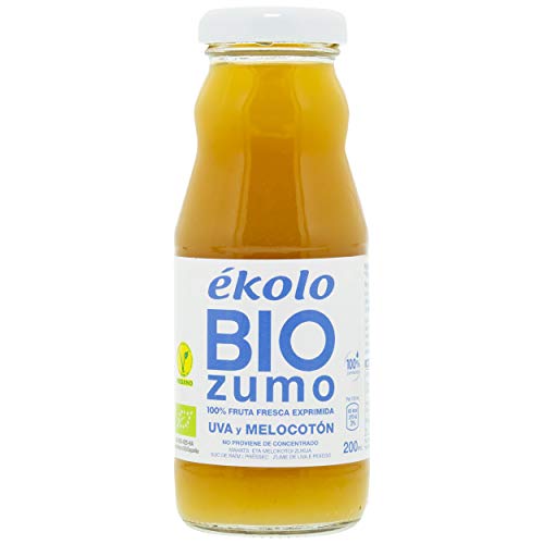 Ekolo  Zumo De Uva  Melocotón Ecológico, 100% Exprimido, 12 Botellas * 200Ml   2400 ml