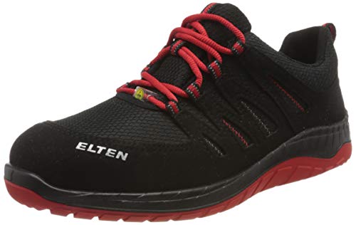 Elten EL-729561 BC 42 Zapato de Seguridad, Negro-Rojo, Tamaño 42