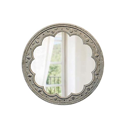 Espejo de Pared para decoración del hogar Antiguo Espejo Redondo, Urge Espejo Decorativo de Estilo Europeo Beauty Girl Espejo de Alta definición Baño Espejo de Maquillaje Espejo de tocador de Entrada