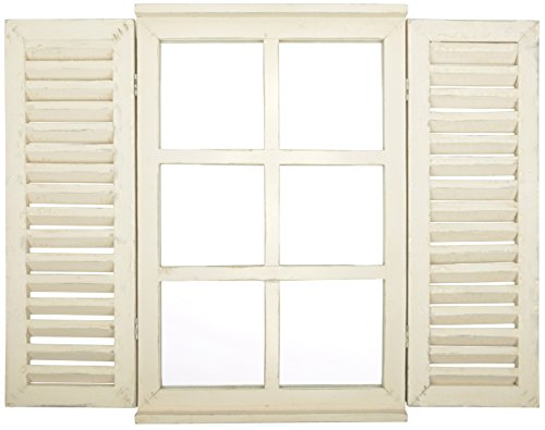 Esschert Design WD35 - Ventana de Espejo, Color Blanco