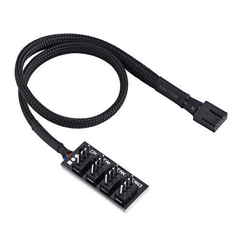 Extensor de cable de alimentación del HUB del ventilador de 3x4 pines, adaptador de cable de conector de divisor múltiple de alimentación de ventilador de CPU/carcasa de computadora PWM para ventilado