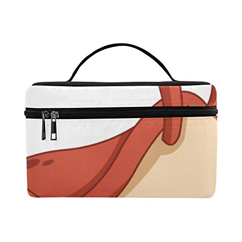 Feliz Cangrejo Rojo Gran Capacidad Tamaño Señora Bolsa de Cosméticos Maquillaje Organizador Caja de Almuerzo Tote Holder Case Cooler para Mujeres Mujeres Viajes Picnic