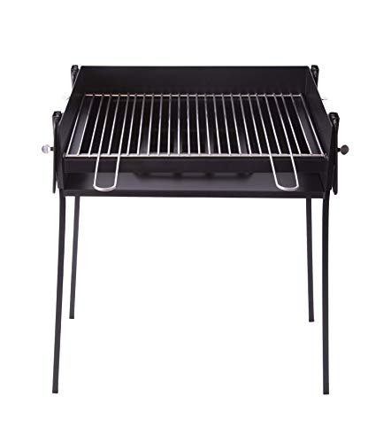 FERRETERIA LEPANTO LepantoGarden Barbacoa Chapa para Carbon Rectangular 50x40 con Parrilla Acero Inoxidable