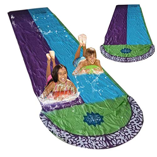 fllyingu Deportes Náuticos Agua Tobogán Agua Tren Doble Agua Tobogán de Agua Juguete Jardín Resbaladilla Pista Deslizante Hinchable También Adecuado para el cumpleaños Agua Juguete