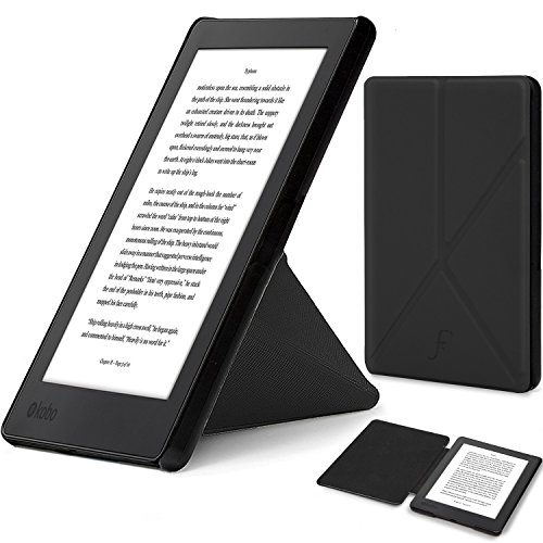 Forefront Cases Funda para Kobo Aura H2O Edition 2 (2017) Origami Funda Carcasa Stand Case Cover - Delgado Ligera, Protección Completa del Dispositivo y Smart Auto Sueño Estela Función - Negro