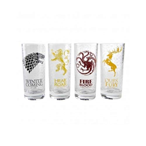 Game Of Thrones Casas Juego de Tronos, Set de 4 Vasos