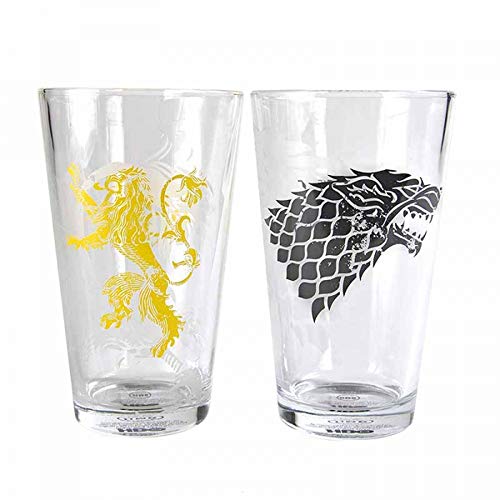 Game Of Thrones Tronos Vasos Grandes (Juego de 2) -Stark and ​​Lannister, 450ml