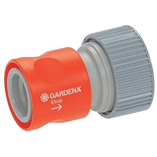 Gardena Adaptador de Sistema Profesional Parada de Agua: sección de Manguera para conexión en el Extremo de la Manguera, Adecuada para mangueras de 19 mm (3/4") (2814-20)