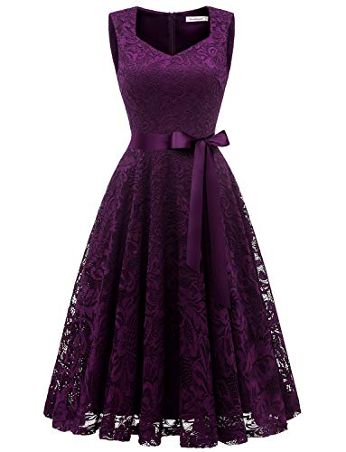 Gardenwed Elegante Una línea Sin Mangas Floral Encaje Corto Vestido De Fiesta Mujeres Cóctel Dama de Honor Fiesta UVA S