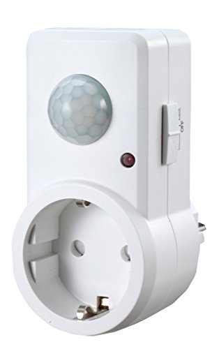 Garza Power - Detector de Movimiento Infrarrojos para Enchufes, Ángulo de Detección 120º, color Blanco