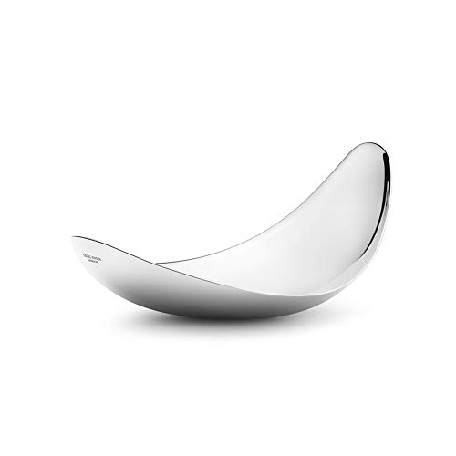 Georg Jensen GJ 099067 Leaf Mirror Dish pequeño, Acero Inoxidable, Stainless Steel, 16,6 x 9,5 x 6 cm