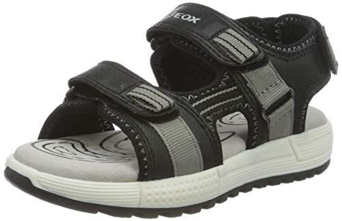 Geox J Sandal Alben Boy D, Sandalias con Punta Abierta para Niños, Negro (Black/Grey C0017), 26 EU