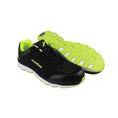 Goodyear Workwear GYSHU1571 - Zapatillas de seguridad para hombre (metal, sin compuesto), 9 UK, negro/verde, 1