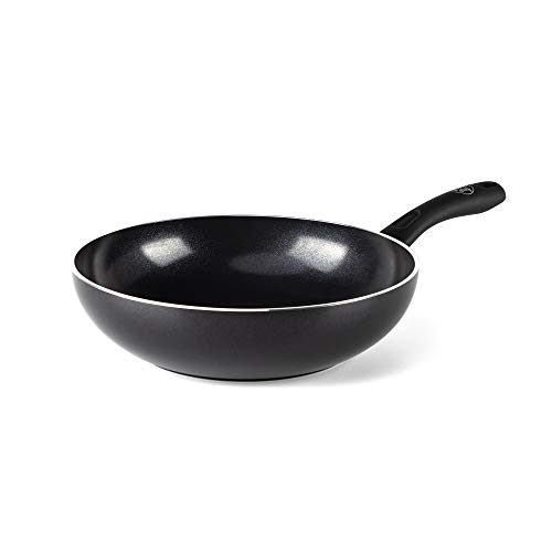 GreenChef Wok Antiadherente con Revestimiento de Cerámica, Apto para Todo Tipo de Cocinas, Inducción, Horno y Lavavajillas, 28 cm, Negro