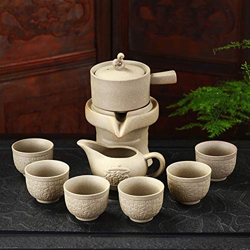 HCO-YU 9 PCS/Set Portátil Cerámica Semi-Automática Té Semi-Automático Tetera Hecha A Mano Tazas De Té Tetera De Porcelana Tetera De Tetera (Color : B)