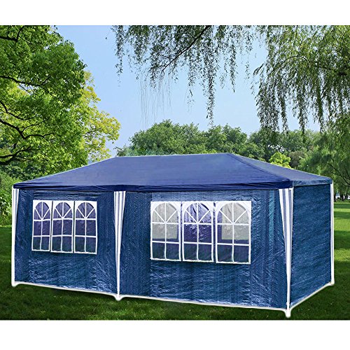 Hengda® Cenador de Incluye 6 páginas extraíbles Impermeable PE 3 x 6 m XXL Party Jardín Tienda de Calidad, Azul