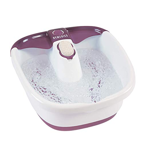 HoMedics Bubblemate Baño para Pies Hidromasajeador – Burbujas Masajeantes, Exfoliación con Piedra Pómez Integrada para Pedicura, Desestresante, Alivia el Dolor, Estimula la Circulación Sanguínea