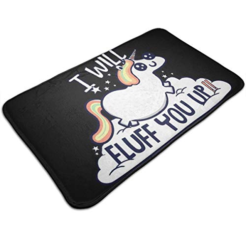 HUTTGIGH I Will Fluff You Up - Felpudo antideslizante para puerta de entrada de baño, cocina, alfombra de 19,5 x 31,5 pulgadas absorbente