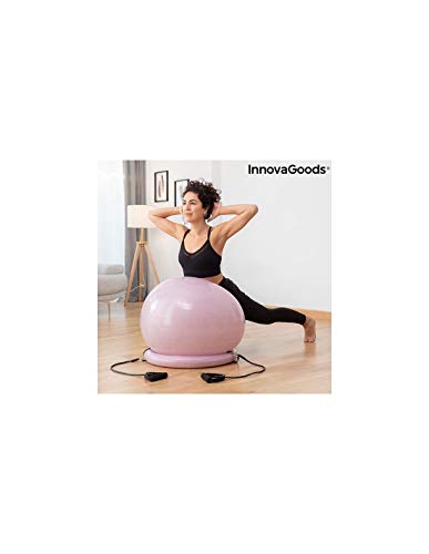 InnovaGoods IG815561 Anillo de Estabilidad y Bandas de Resistencia Ashtanball, Unisex Adulto, Rosa, Pelota de Yoga: Ø 65 cm