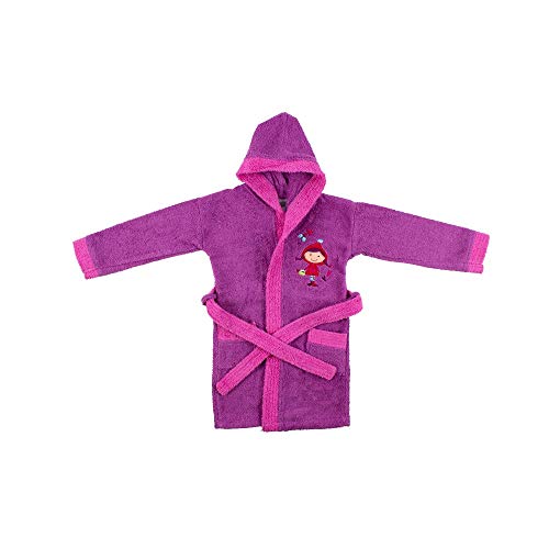 INTERBABY - Albornoz Infantil Caperucita Lila Talla 10-12