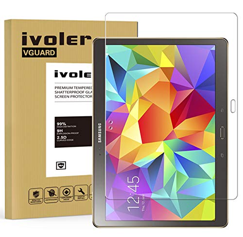 ivoler Protector de Pantalla para Samsung Galaxy Tab S 10.5 Pulgadas (SM-T800/SM-T805), Cristal Vidrio Templado Premium [Dureza 9H] [Anti-Arañazos] [Sin Burbujas]