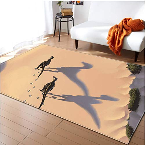 juan Alfombra Simple Color Moderno Vivo 3D Dinosaurio Puerta Principal Alfombra Interior Y Exterior Baño Alfombrillas Sala De Estar Dormitorio Cocina Alfombras 180Cm * 280Cm