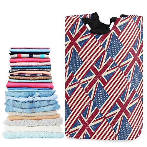 JULOE Plegable Cestas de Ropa Bandera de EE.UU Cesto para la Colada Impermeable Bolsa Bin Cesto Juguete Organizador 50L