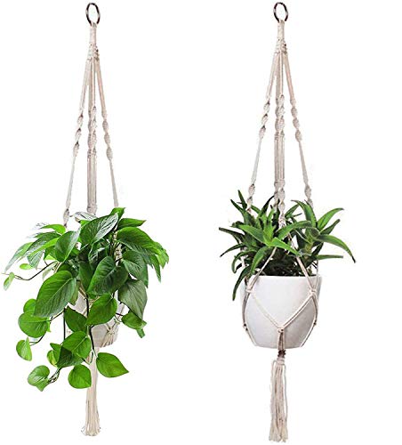 JYOHEY Lot de 2 blumenampel pflanzenhänger Indoor Outdoor blumenampel Pot de fleurs macramé Décoration Chambre 1 m