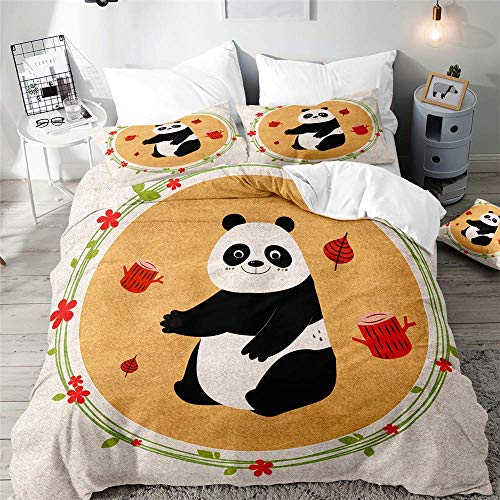 Keketu Juego de Cama con Estampado de Animales en 3D, Juego de Cama de Microfibra para 1/2 Persona, con Funda de Almohada y edredón para Adultos y niños,D,220 * 260cm