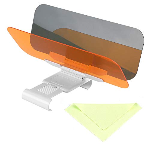 KIMISS 2 en 1 Coche Día y noche Visor antideslumbrante, Extensor de visor solar para automóvil Visor de bloque anti-UV solar Visor antideslumbrante antideslumbrante Protector antideslumbrante para gaf