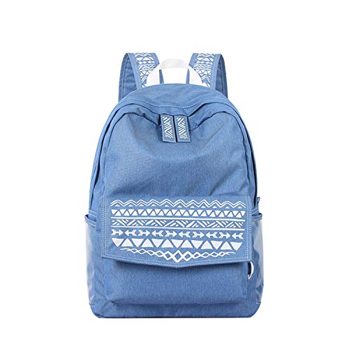 Las mujeres Mochila Bolsa Slim Retro Estilo Jean Color College Bookbag Gran Capacidad Mujer Impermeable Viaje Portátil Mochilas