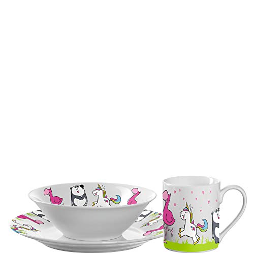 LEONARDO HOME 018642 Vajilla infantil de 3 piezas, Porcelana