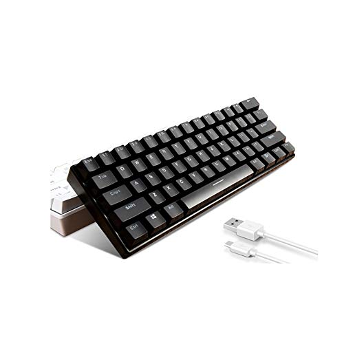 LG Snow Teclado De Juegos, RGB LED 61 Teclas con Cable Keyboard Silencioso, Ergonómico E Impermeable Teclado Mecánico para PC, Mac, PS4, Xbox One Gamer