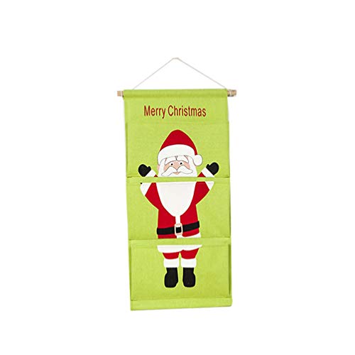 LIOOBO Organizador de Almacenamiento de Puerta Bolsillos Traseros de Puerta Almacenamiento Colgante de Navidad para decoración de Puerta de Pared de Vacaciones de Navidad Organizador de hogar