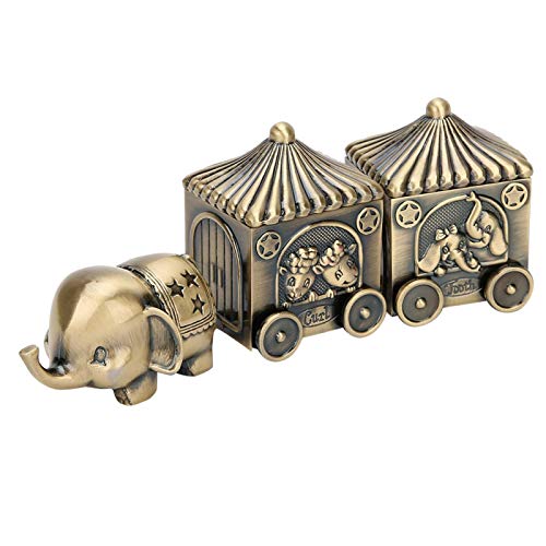 Longzhou Mini Caja de joyería de Elefante Vintage Exquisita Caja de Almacenamiento de Metal Ornamento de Regalo Artesanal