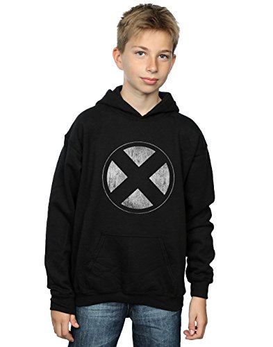 Marvel Sudadera con capucha apenada del emblema de los hombres X-7-8 a?os negro