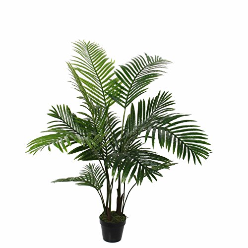 MICA Decorations 1026426 Areca – Palmera en Maceta Verde – H120 x d60 cm Planta Artificial, Goma, Verde, 60 x 60 x 120 cm