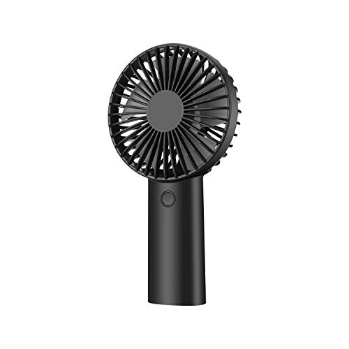 Mini Ventilador de Mano, Ventiladores USB de 4000mAh Recargable Batería, 6-15 Horas, Multifuncional Portátil Eléctrico Ventilador Ajustable 3 Velocidad para el Oficina, Hogar, Viajes, Exterior (Negro)