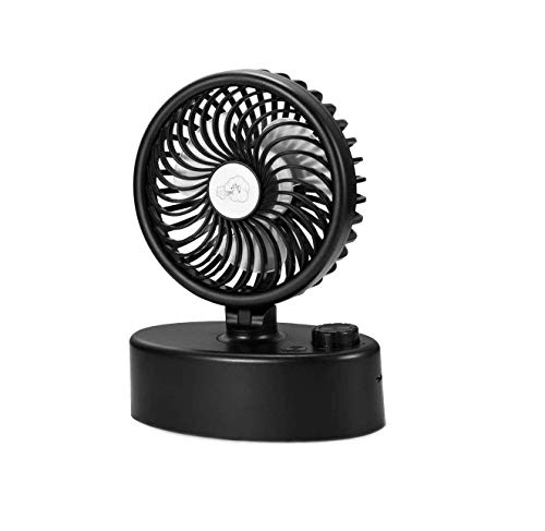 Mini Ventilador USB, Ventilador de Escritorio USB y Batería recargable, 5000mAh max. 40h, Ventilador pequeño Giratorio automático, 3 Velocidades, Ventilador de Mesa silencios para Oficina, Hogar