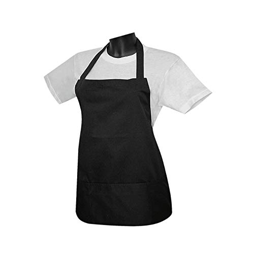 MISEMIYA - Delantal con Peto Delantal Mujer Delantal HOGAR Limpieza FRUTERIA LAVAPLATOS SUMILLER Maitre DE VINOS - Ref.865 - Negro, Pack*1