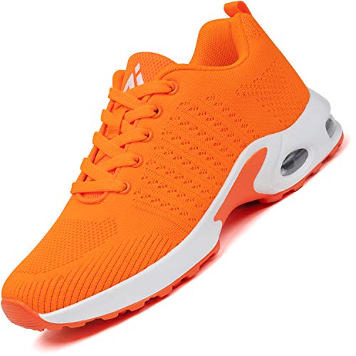 Mishansha Air Zapatillas de Deportes Mujer Ligeros Zapatos de Correr Femenino Antideslizante Calzado Gimnasio Sneakers Fitness Naranja, Gr.38 EU