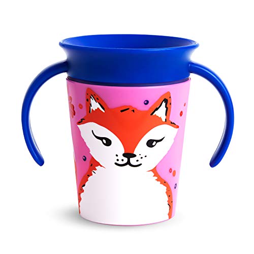 Munchkin Miracle 360° Wildlove Vaso de Entrenamiento con Asas, Multicolor (Fox), 177 ml