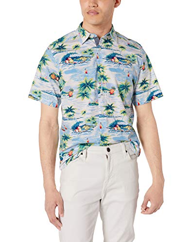 Nautica Men's Classic Fit Short Sleeve Sail Print Button Down Shirt